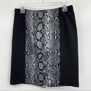 LOWEST Michael Michael Kors Snake Print Black Pencil Skirt Size 2